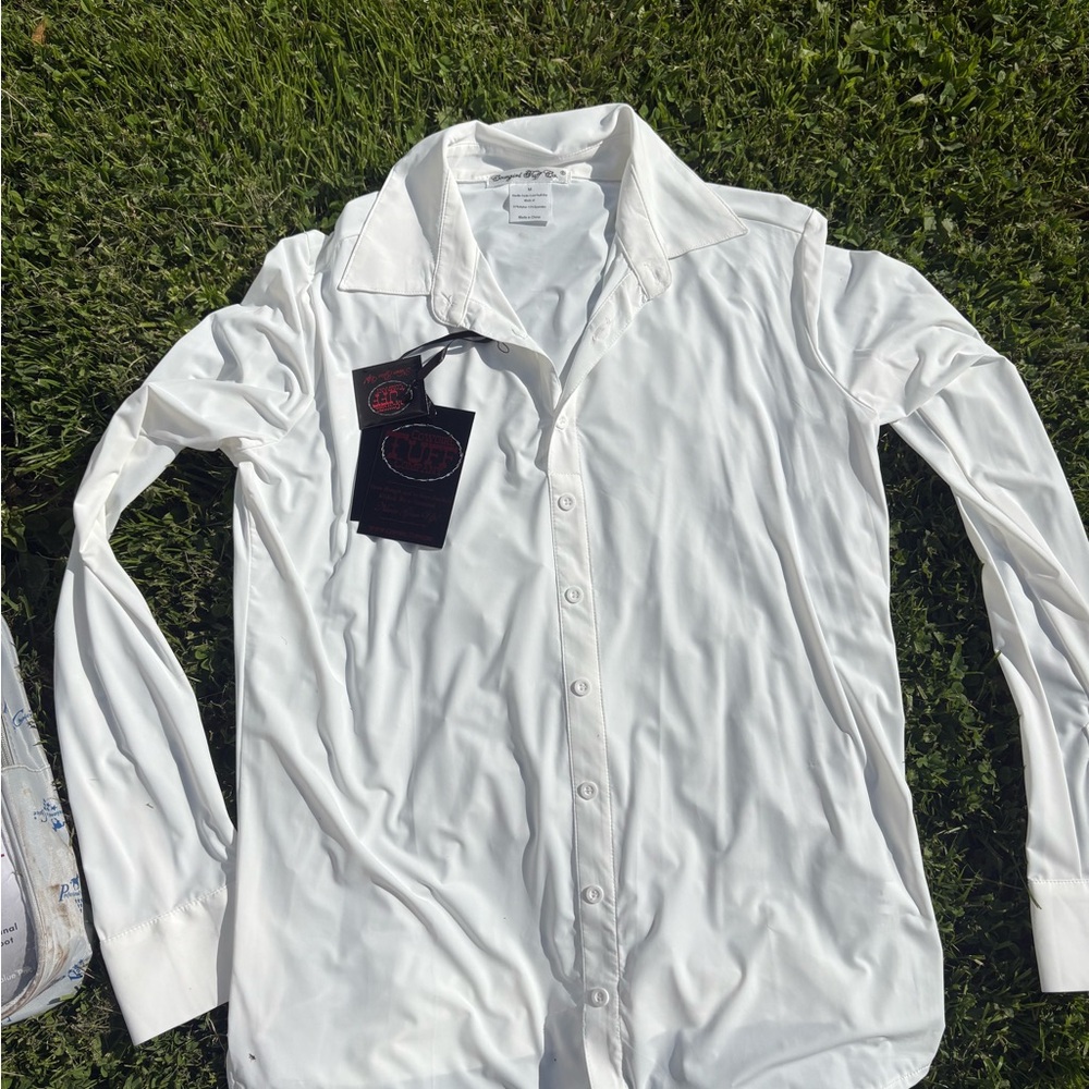 Cowgirl tuff pullover White Button-Up Shirt